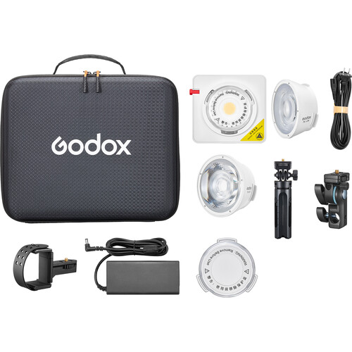 Godox ML100Bi K1 Bi-Color Portable LED Light (36° Lens & Power Bank Holder Kit) - 1